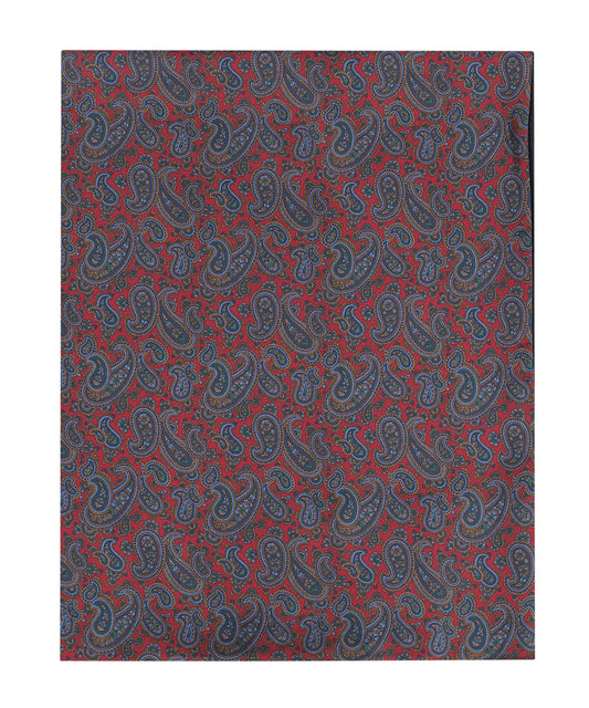Zijden Wollen Sjaal | Rood Paisley Klein