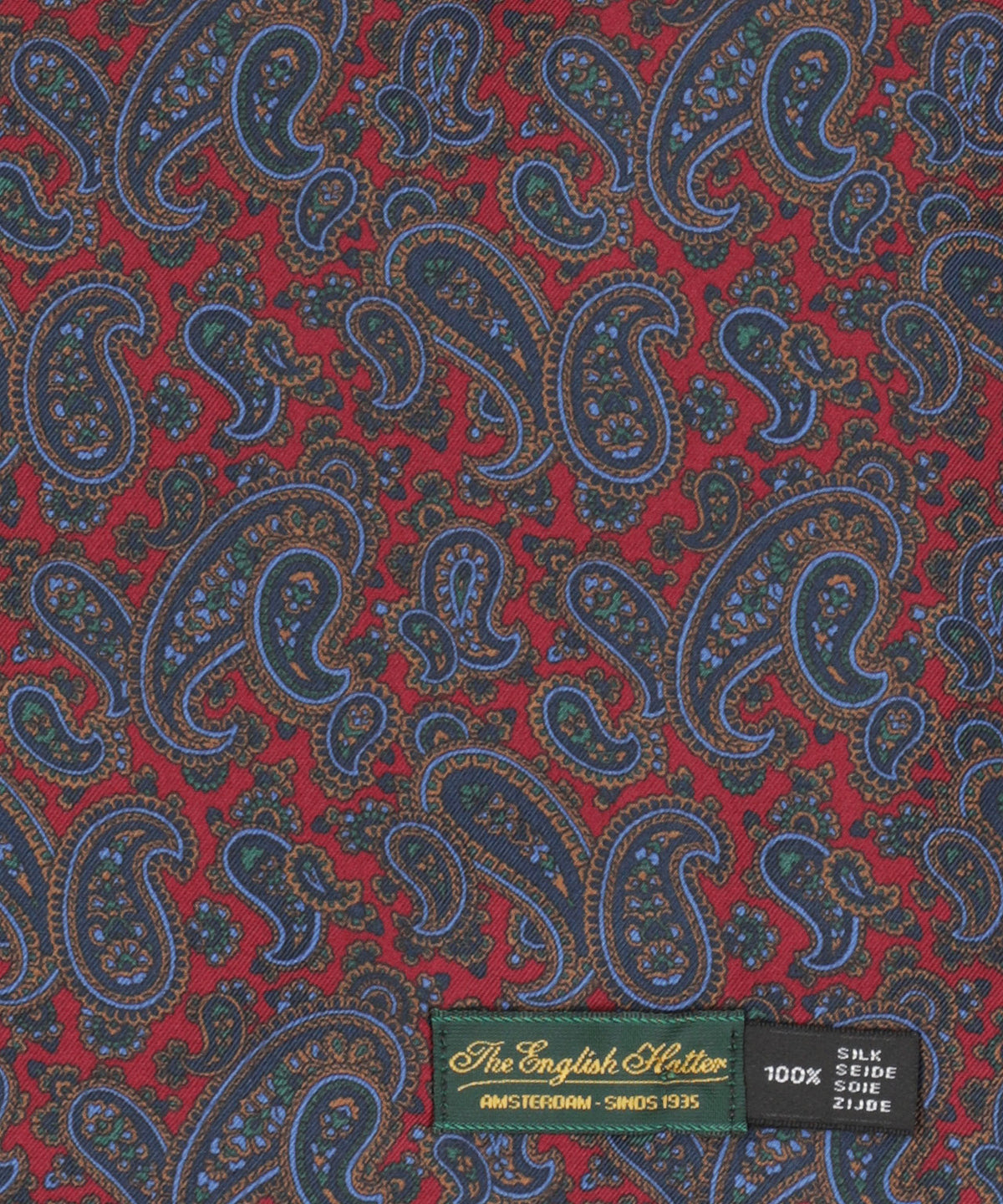 Zijden Wollen Sjaal | Rood Paisley Klein