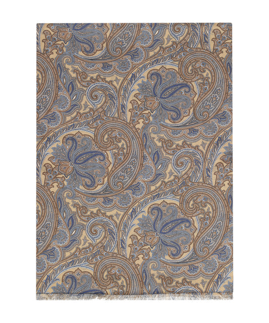 Zijden Sjaal | Zand Paisley Print