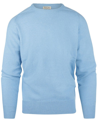 William Lockie Ronde Hals Lamswol Pullover | Blue Sky