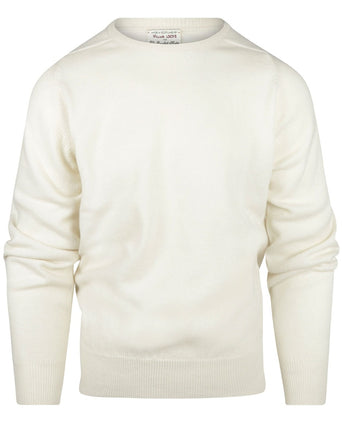 William Lockie Ronde Hals Lamswol Pullover | Ecru