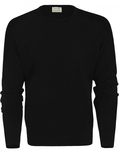 William Lockie Ronde Hals Lamswol Pullover | Black