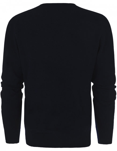 William Lockie V-hals Lamswol Pullover | Navy