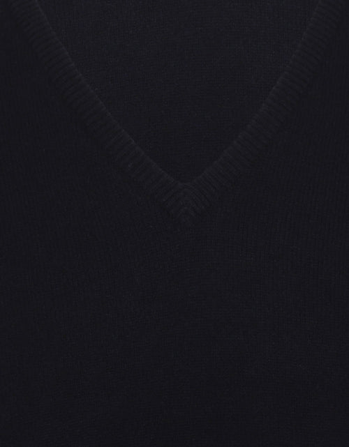 William Lockie V-hals Lamswol Pullover | Navy