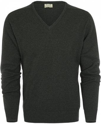 William Lockie V-hals Lamswol Pullover | Seaweed