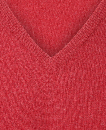 William Lockie V-hals Lamswol Pullover | Poppy Melange