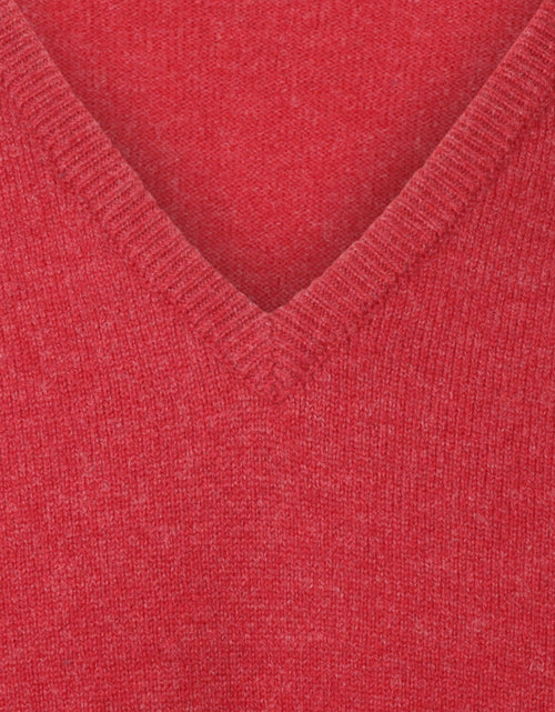 William Lockie V-hals Lamswol Pullover | Poppy Melange