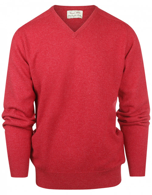 William Lockie V-hals Lamswol Pullover | Poppy Melange