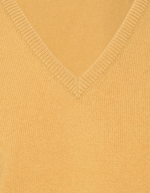 William Lockie V-hals Lamswol Pullover | Harvest Gold