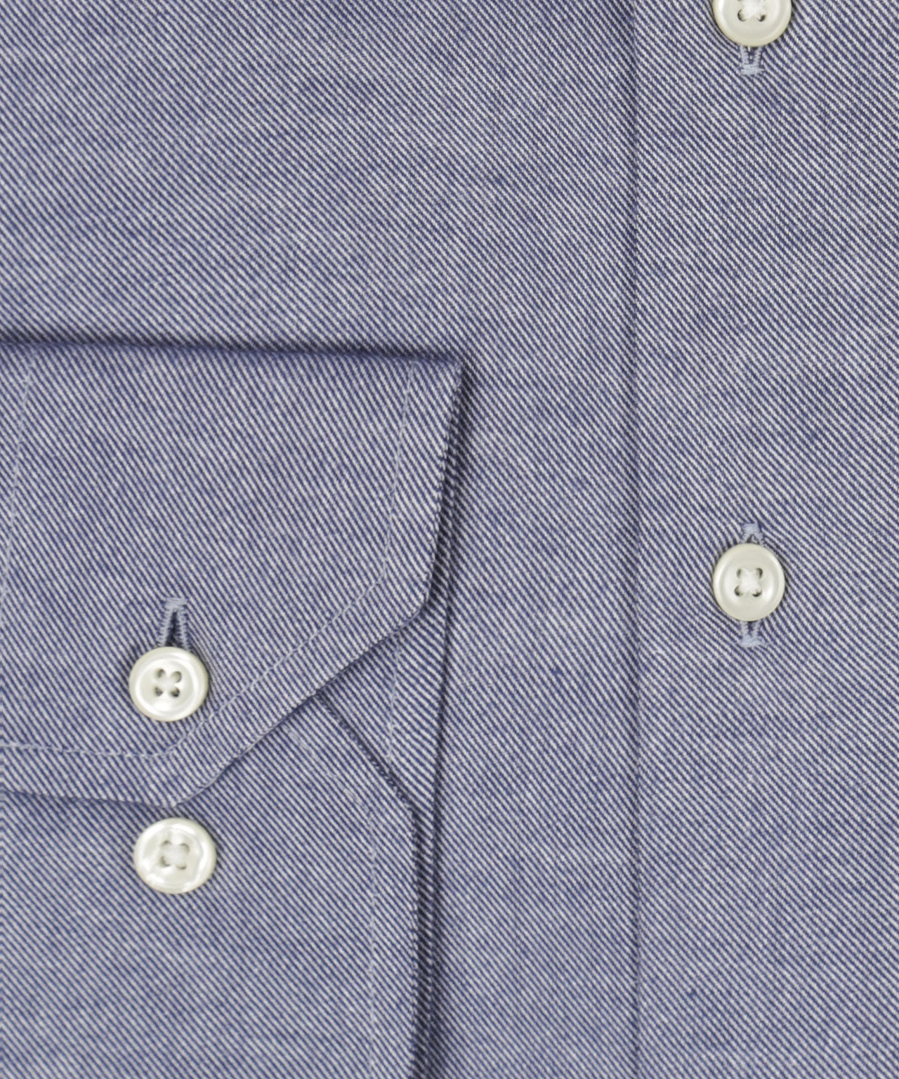 Brushed Cotton Shirt Button Down | Donkerblauw