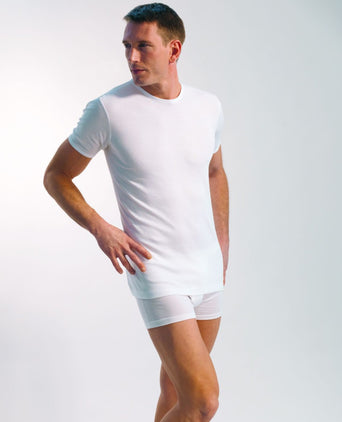 T-shirt hoge ronde hals | Wit