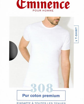 T-shirt hoge ronde hals | Wit