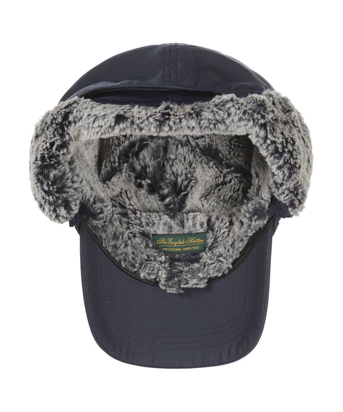 Wollen Baseball met Oorflappen | Navy Blauw