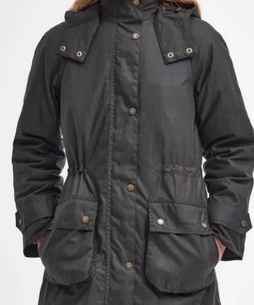Barbour Long Cannich Wax Jacket Dames | Groen