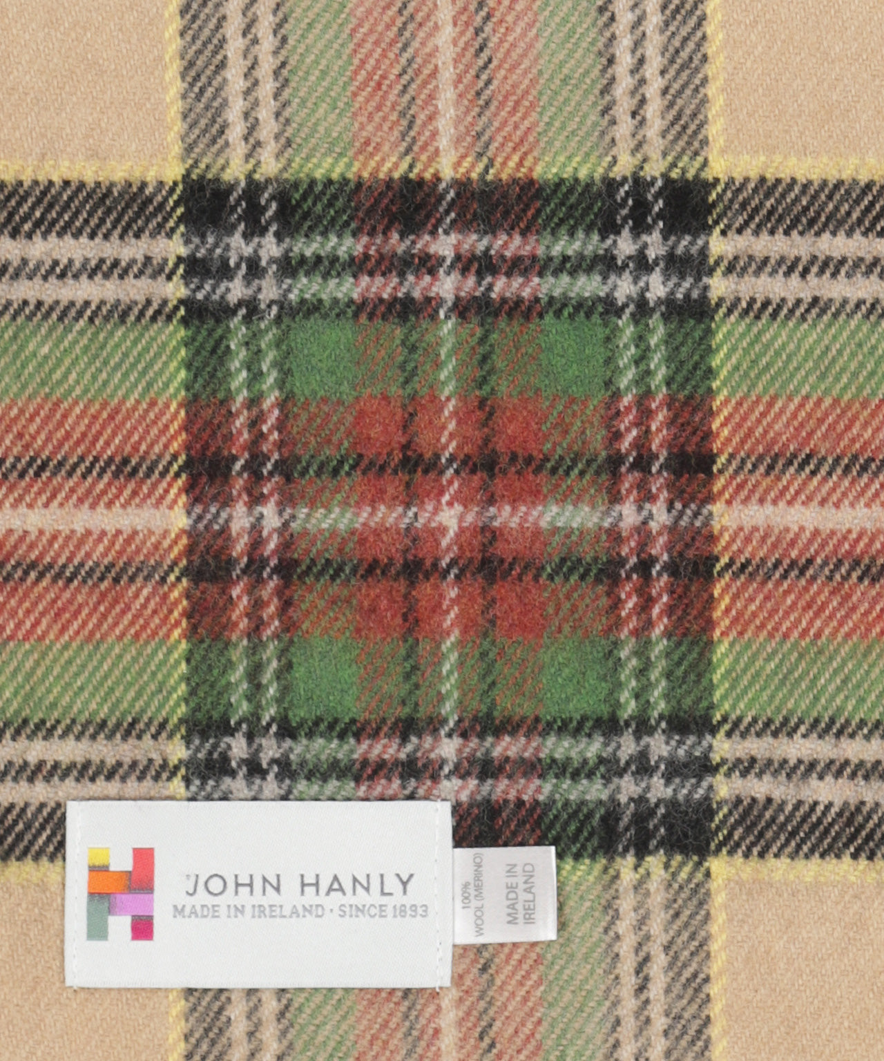 Merino Luxury Wool Scarf | Green Brown Charcaol Camel Check