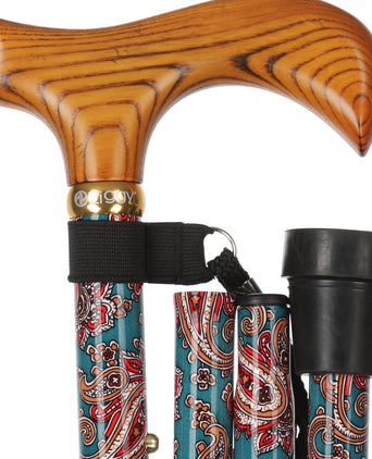 Opvouwbare Wandelstok | Green Paisley