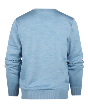Pullover Merino wol v-hals | Blauw