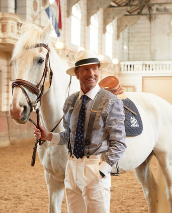 Pantalon Boston Bandplooi en Omslag | Wit