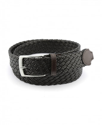 Gevlochten leren riem | Bruin