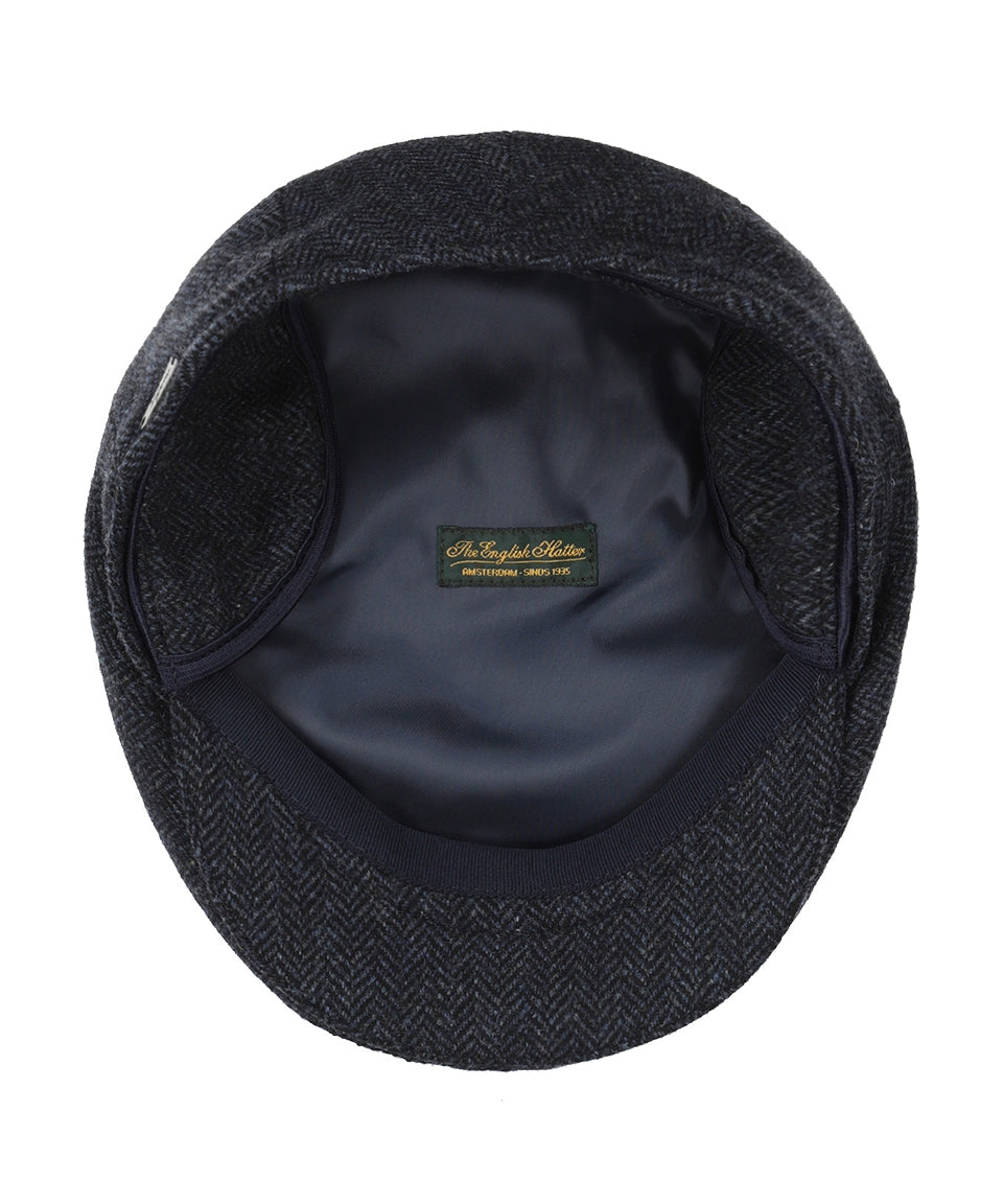 Tweed Cap | Navy herringbone 2