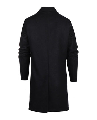 Lange jas Wolmix Hans | Blauw