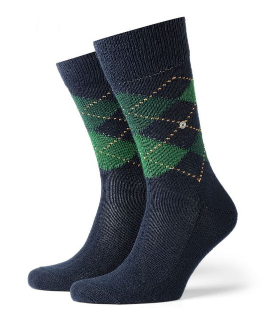Preston Heren Sokken | Blue/Green diamond check