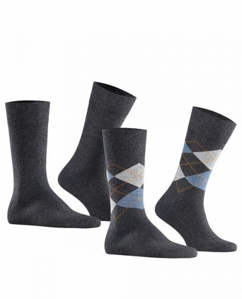 Everyday Argyle Mix 2-Pack Heren Sokken | Grijs