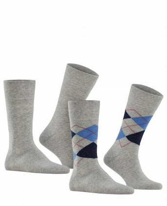 Everyday Argyle Mix 2-Pack Heren Sokken | Grijs