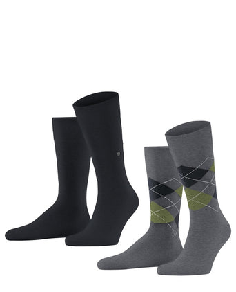 Everyday Argyle Mix 2-Pack Heren Sokken | Grijs