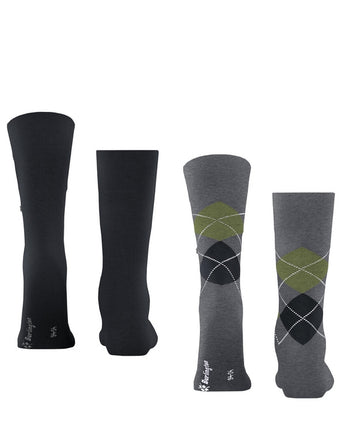 Everyday Argyle Mix 2-Pack Heren Sokken | Grijs