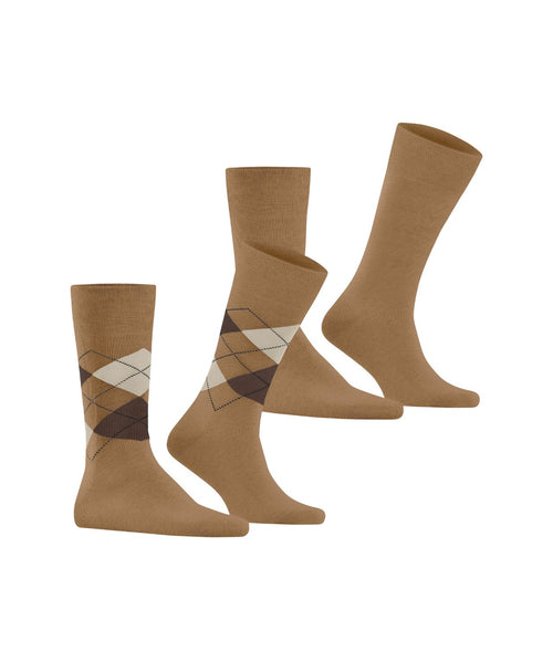 Everyday Argyle Mix 2-Pack Heren Sokken | Bruin