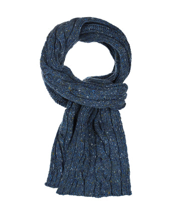 Ierse Wollen Sjaal | Denim Blauw
