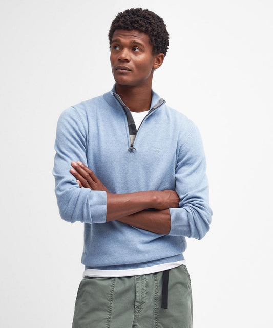 Cotton Half Zip | Ocean Sky
