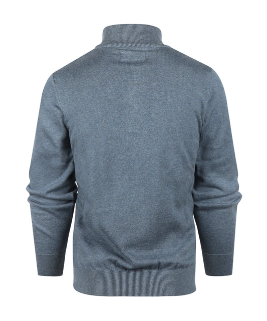 Cotton Half Zip | Dusk Blue