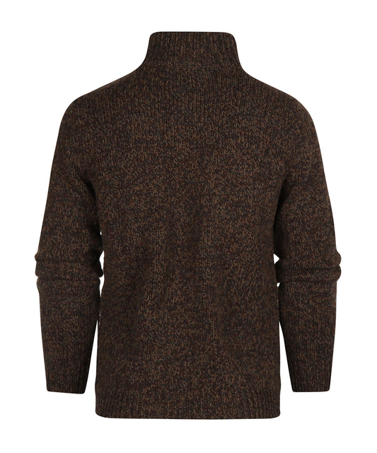 Half Zip Pullover | Donkerbruin melange