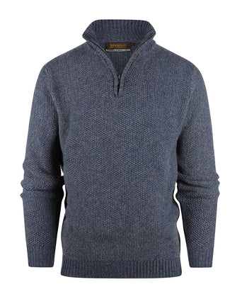 Pullover met rits | Denim Blauw