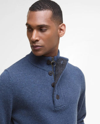 Pullover met rits en knoopsluiting | Blauw