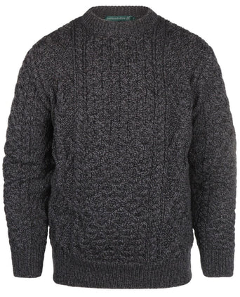 Pullover Aran ronde hals | Antraciet Grijs