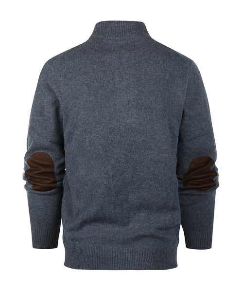 Pullover met rits en knoopsluiting | Blauw