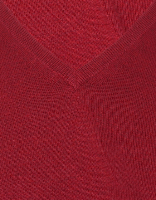Pullover Cotton/Cashmere v-hals | Rood