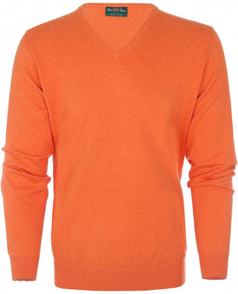 Pullover Cotton/Cashmere v-hals | Oranje