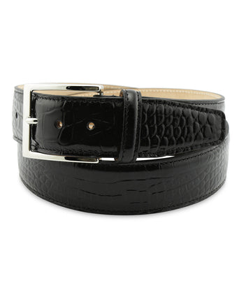 Riem Croco print | Zwart