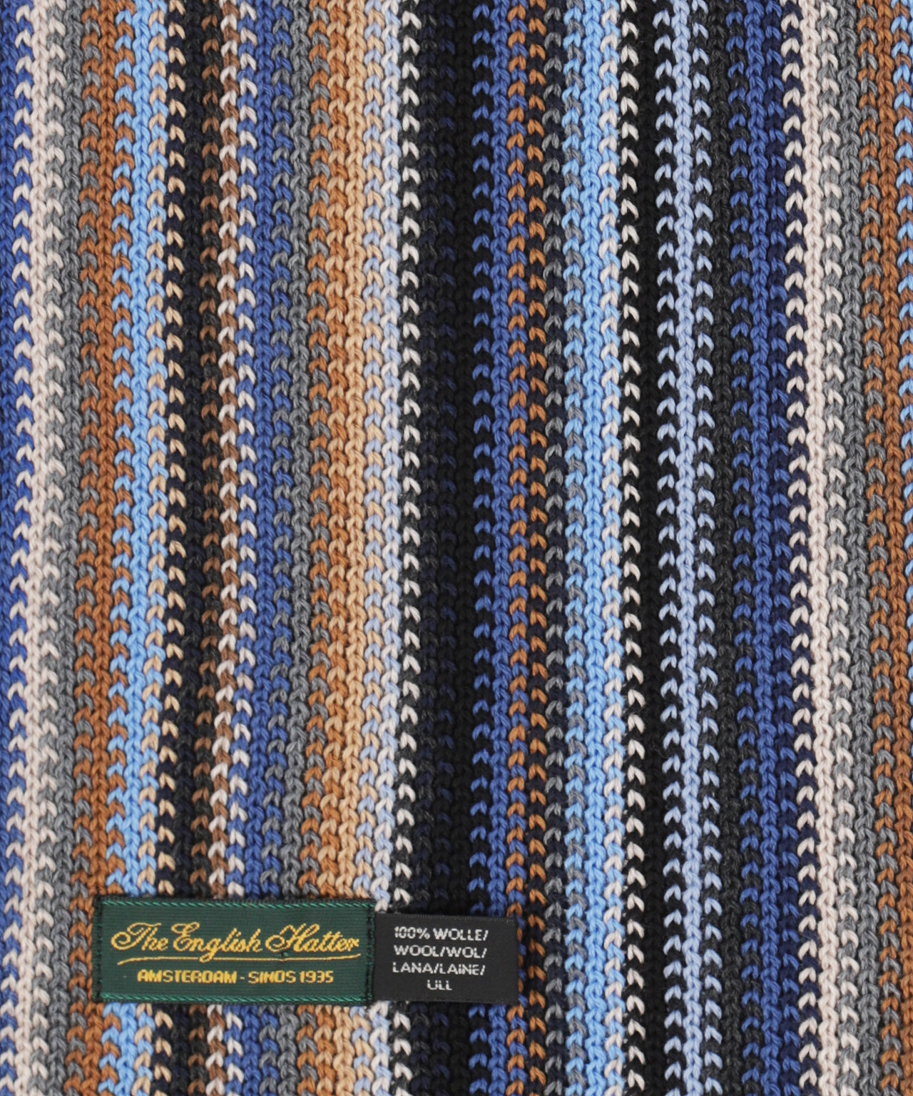 Scarf wool knitted 180x26 | Blue