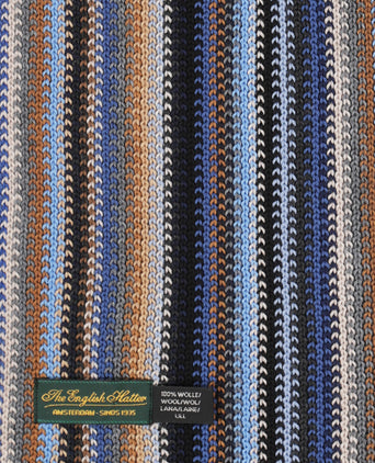 Sjaal wol gebreid 180x26 | Blauw