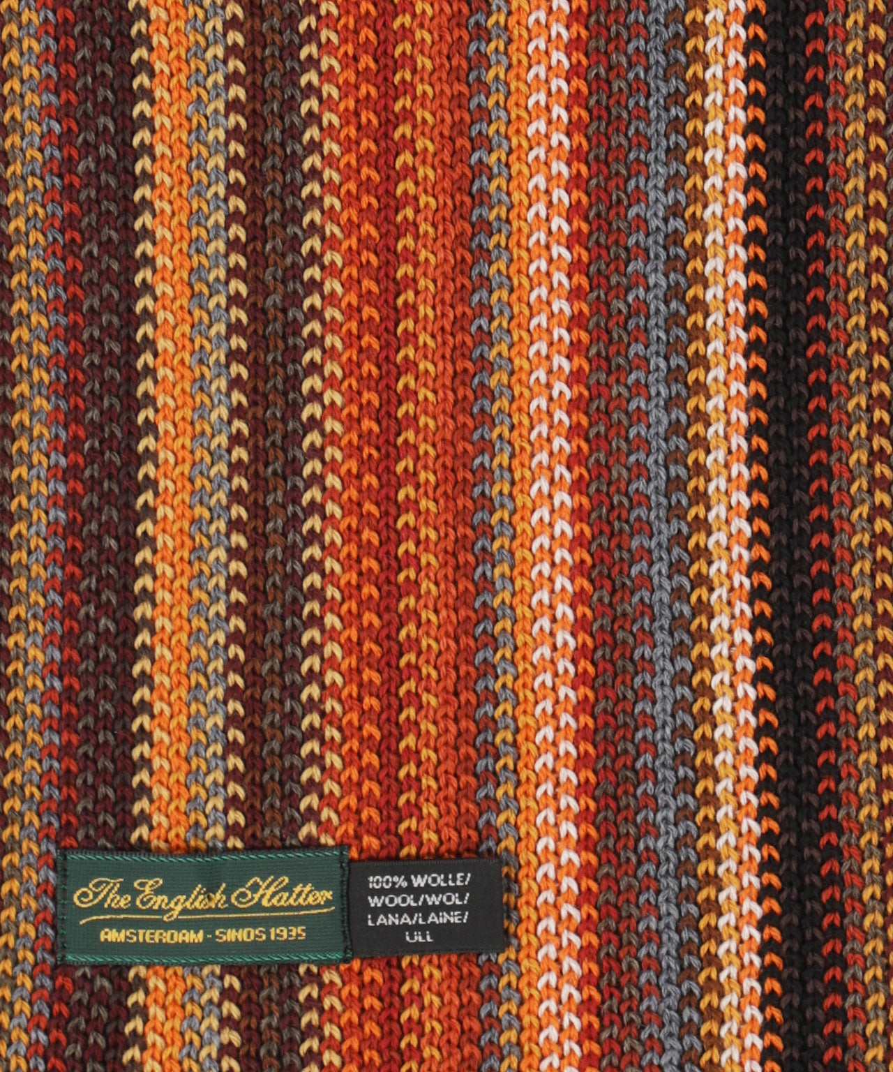 Sjaal gebreid 26X180 cm | Oranje Multi