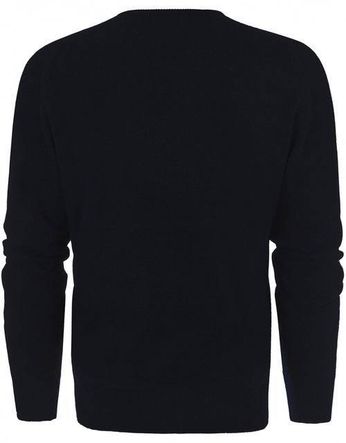 William Lockie Ronde Hals Lamswol Pullover | Navy