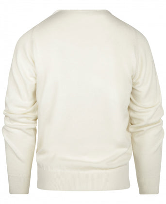 William Lockie Ronde Hals Lamswol Pullover | Ecru