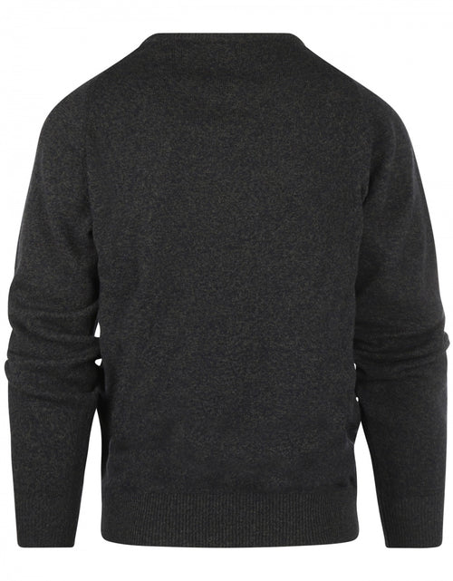 William Lockie V-hals Lamswol Pullover | Navy/Seaweed