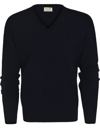 William Lockie V-hals Lamswol Pullover | Navy William Lockie V-hals Lamswol Pullover | Navy