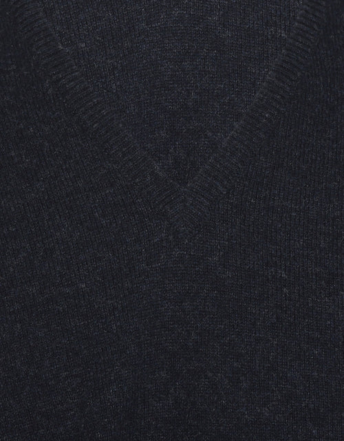 William Lockie Pullover Lamswol V-hals | Oxford Blue